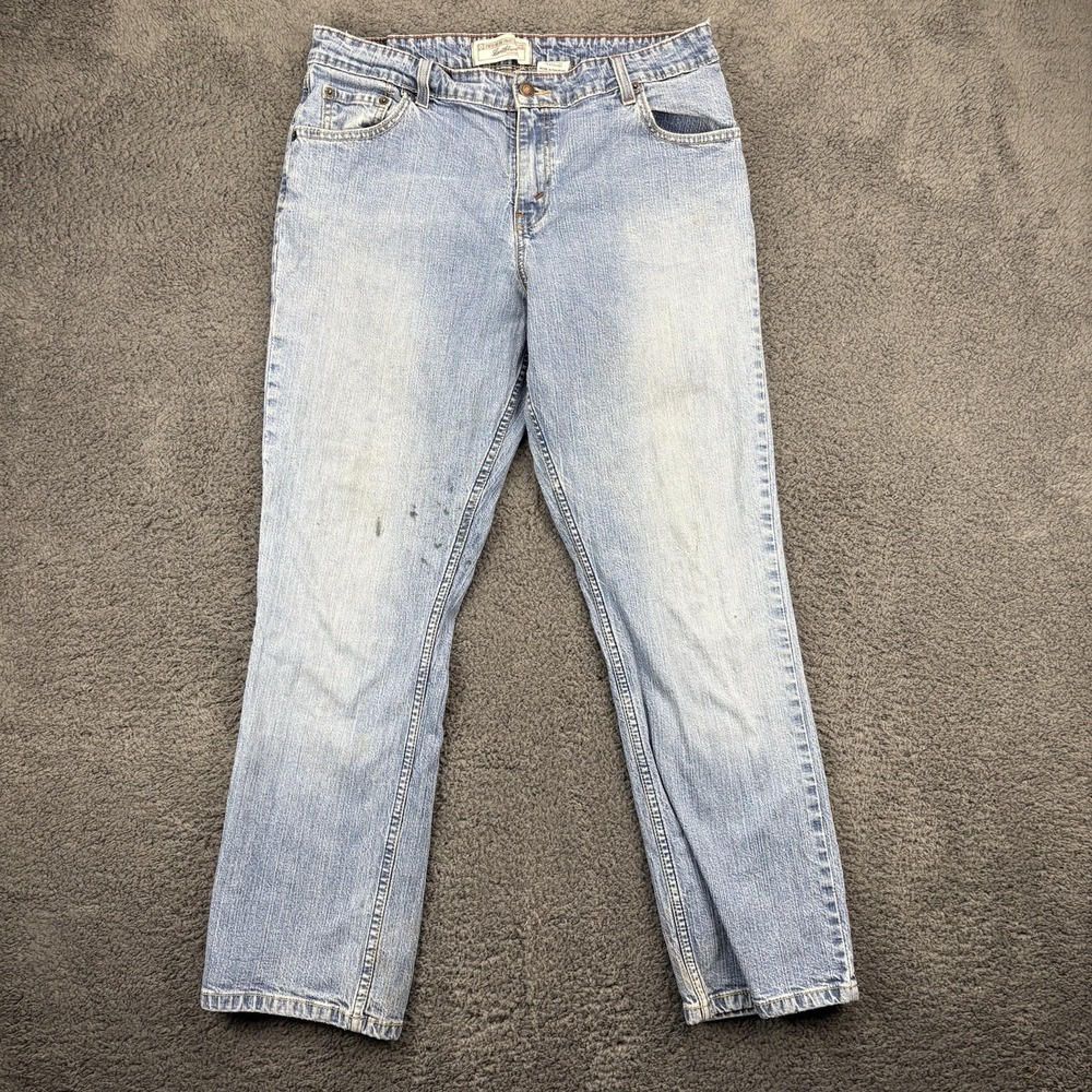 Levis Jeans Misses‎ 14 Short (32x28) Stretch Midrise Straight Leg Blue Denim